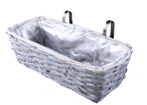 Wicker balcony trough planter - balcony,