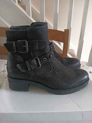 Black leather ankle - black,