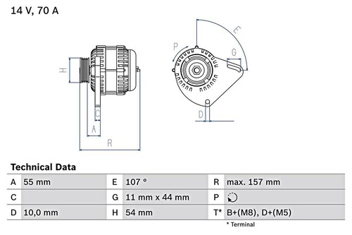 Bosch generator 14v for fiat - generator,
