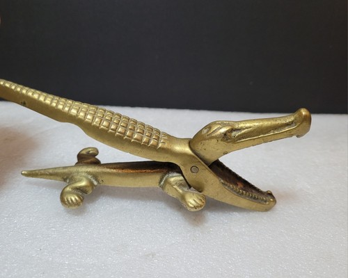 Vintage brass crocodile - vintage,