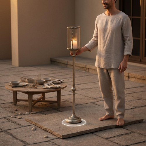 Pieces floor candle holder - pieces,