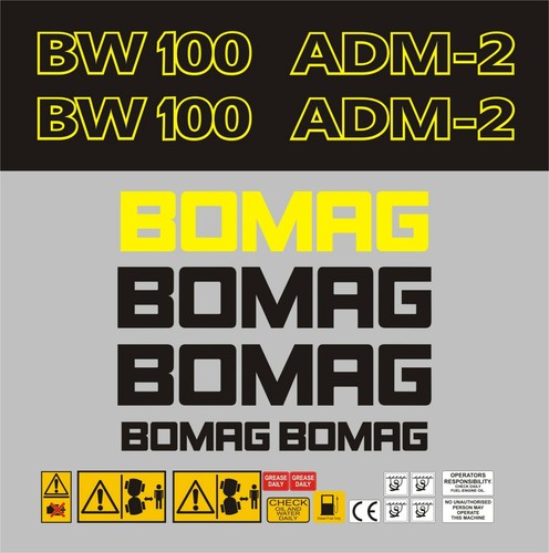 Bomag bw100ad roller decal - roller,