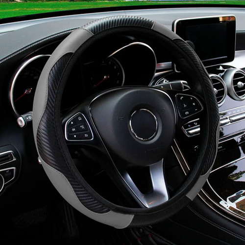 Leather car steering wheel - steering,