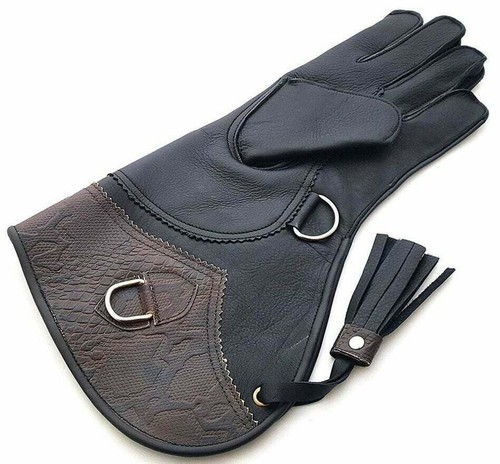 Leather falconry glove - leather,