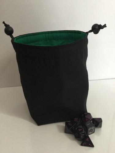Dice bag black - dice, black/green