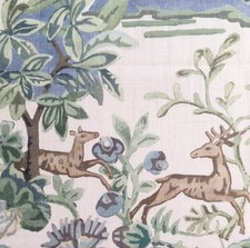 4.6 meters x GP&J BAKER "Knights Tale" linen fabric Sage/Blue by Kit Kemp