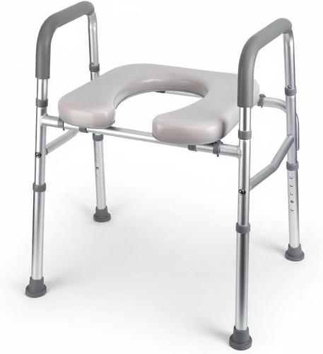 Raised toilet seat frame with