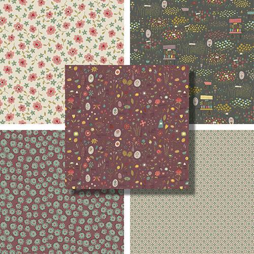 Market garden cotton fabric - garden,