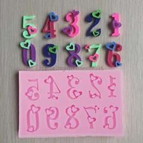 Heart numbers mould cake - numbers,