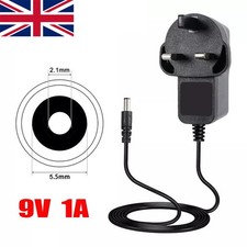 9V Power Supply UK 9v Adaptor 9v Charger 9 Volt Power Supply UK 9V 1A AC/DC PLUG