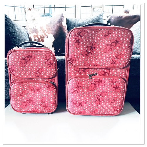 Pink playboy suitcases vintage - suitcases,