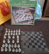 Maxim Glass Chess Set  USED With Signs,  See Pics