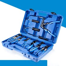 11pcs Automotive Flexible Hose Clamp Clip Pliers Set Swivel Jaw Angled Band Tool
