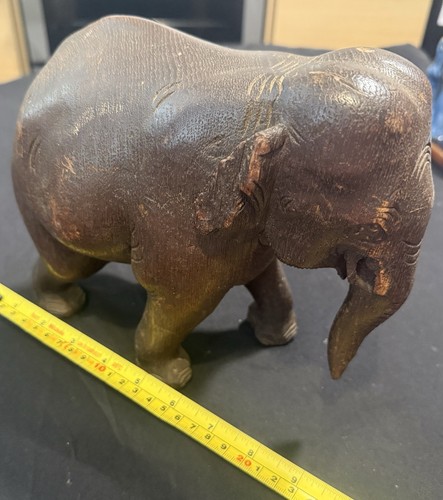 Vintage burmese teak elephant - vintage,