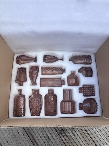 Amber bud vases - set, of