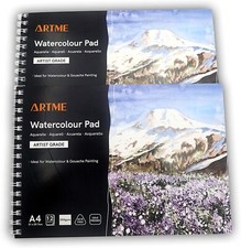 ARTME A5 A4 A3 Watercolour Pad x 12 Sheets/ 300gsm/ Firmly Textured/Cold Pressed