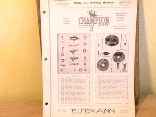 Eisemann magneto model - eisemann, 71-l