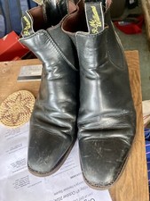 R.M. Williams UK 11 Australian Black Leather Stockyard Pull On Boots Chelsea