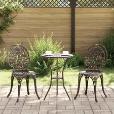 Garden Bistro Set 3 pcs Aluminium Garden Furniture Outdoor Dining Set  vidaXL