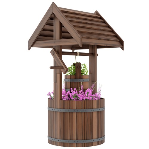 Outsunny wooden wishing - wishing, well