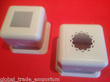 Martha Stewart ROSE WINDOW & SCALLOP SQUARE Punch All Over The Page PAOP 2 PACK!