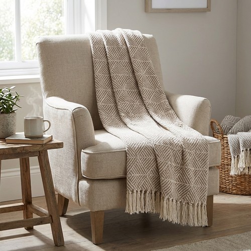 Cotton geometric throw large - geometric,