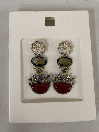 Zara dangle earrings stud - zara,