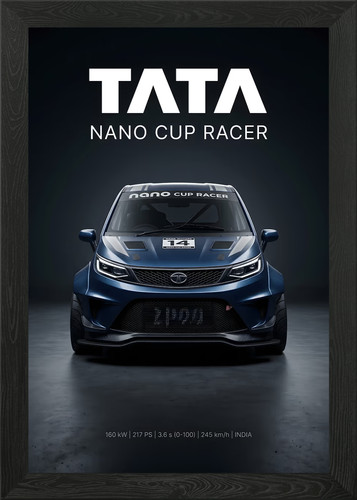 Tata nano cup - car, framed