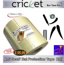 CRICKET BAT ANTI SCUFF SHEET & ROLL 150mm X 50M EXTRATEC BAT PROTECTION & CARE