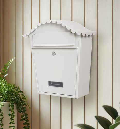 Post box white - box, wall