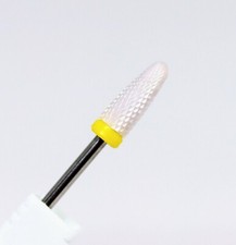 Ceramic Nail Drill Bit Corn Yellow XFine Gel acrylic removal 5.5mm Short 1pc