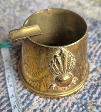 Brass Ashtray Ornament Ubique Badge Design, 7cm Wide, 5cm Tall