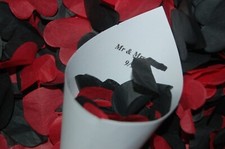 BLACK & RED Biodegradable Wedding Confetti - Hand made in the UK - Cones? FUN