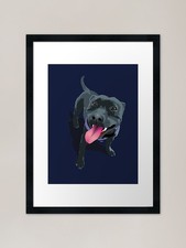 Panting Dog Staffy Blue