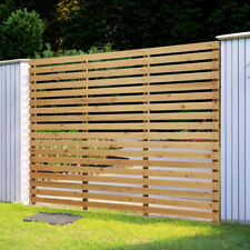 6ft Wide Heavy Duty Horizontal Slatted Garden Fence Panels Wood Pressure Treated