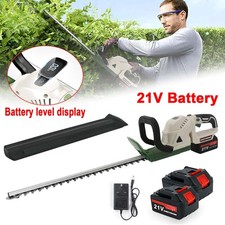 2x Battery Cordless Hedge Trimmer Fast Charger Brushless Electric Hedge Cutter