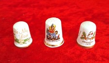 3 x FINE BONE CHINA THIMBLES -