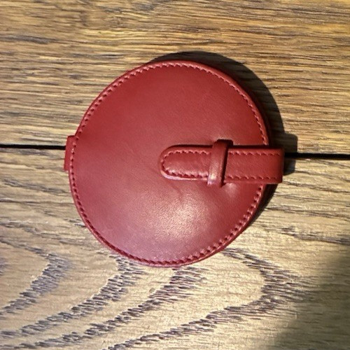 Coach red leather - leather, round