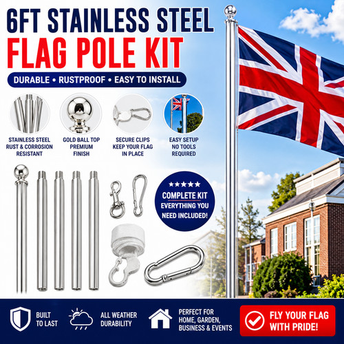 Aluminium sectional flagpole - sectional,