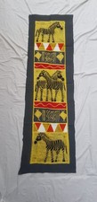 Grey Zebra Table Runner,Wall Hangings, Wall Decor, Batik Zimbabwe, African Art