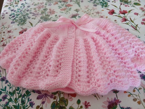 Hand knitted matinee coat - matinee,