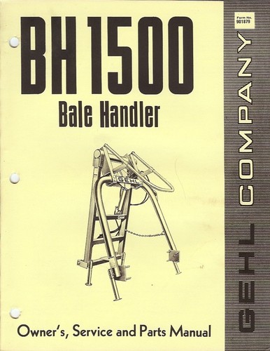 Farm manual gehl bh 1500 - -,