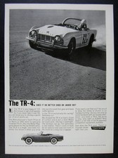 1962 Triumph TR-4 TR4 racing race car photo vintage print Ad