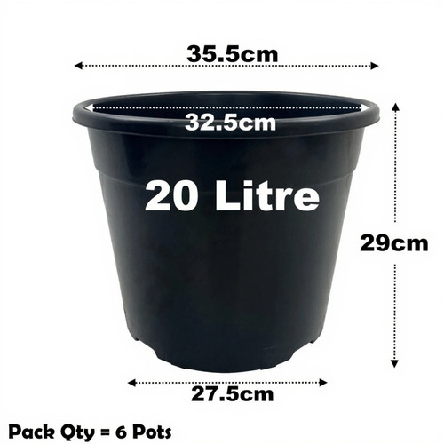 Litre black plant pots - 20,