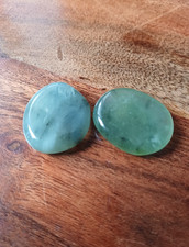2 x Prehnite Palmstones Green