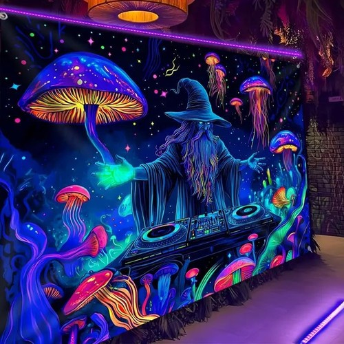 Blacklight forest wall art - blacklight,