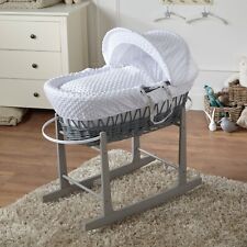 Moses Basket Baby Grey Wicker
