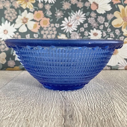 Cobalt blue glass dessert dish - blue,