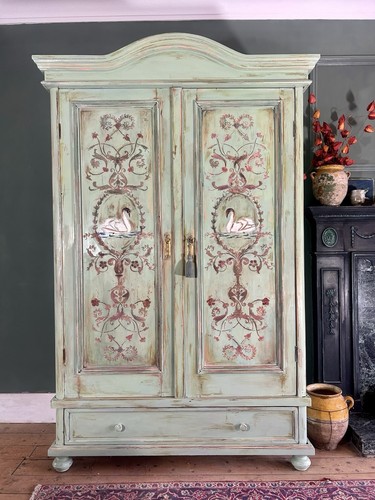 Antique french painted pine - painted,