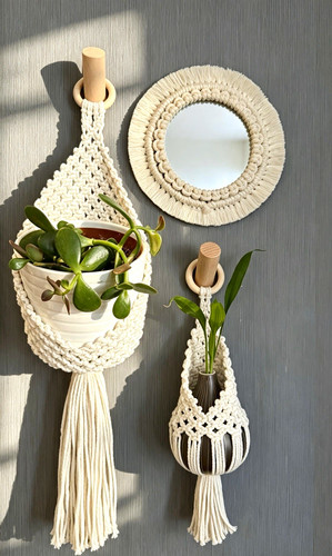 Pack beige cotton macramé - 2,